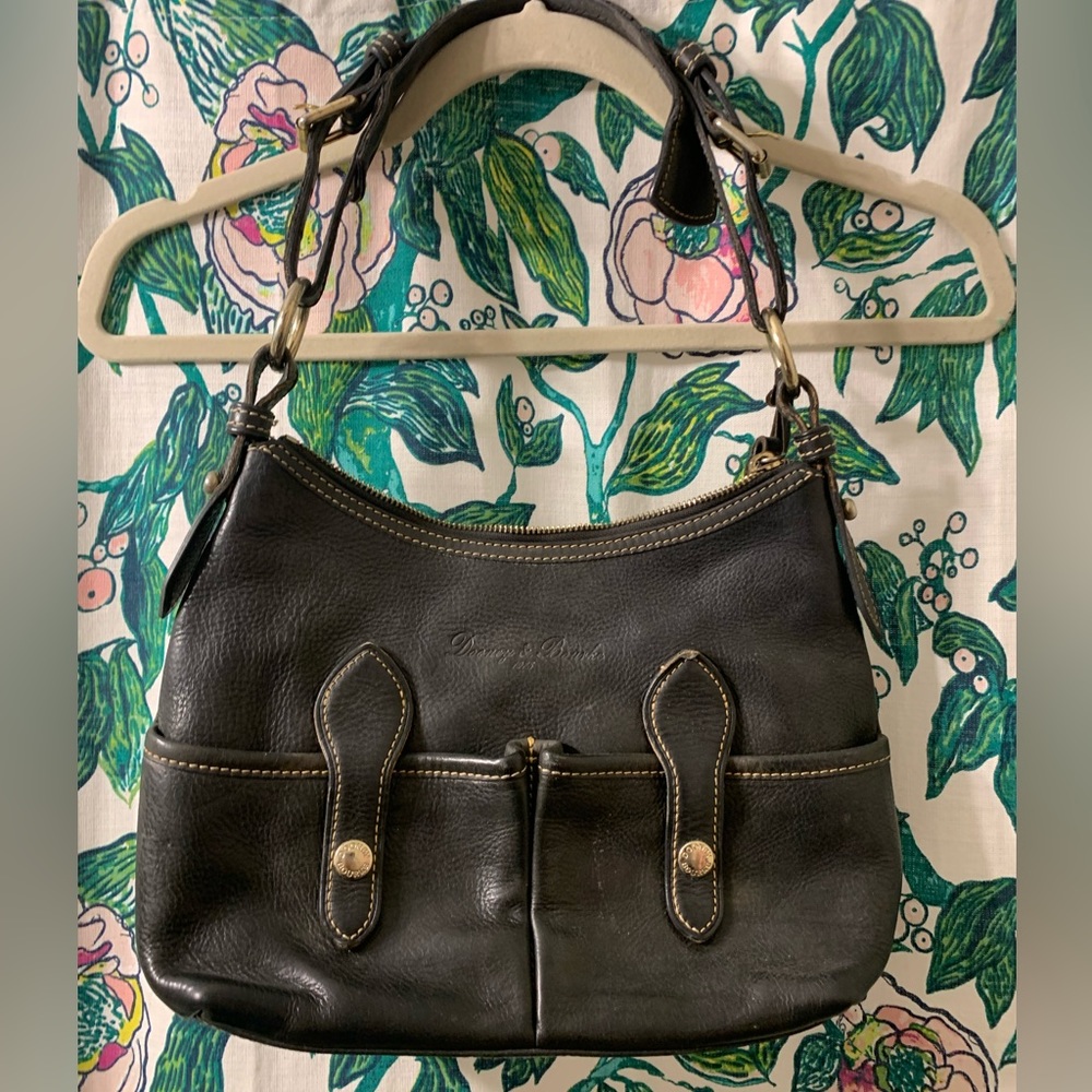 Dooney & Bourke Vintage Black Leather Shoulder Bag